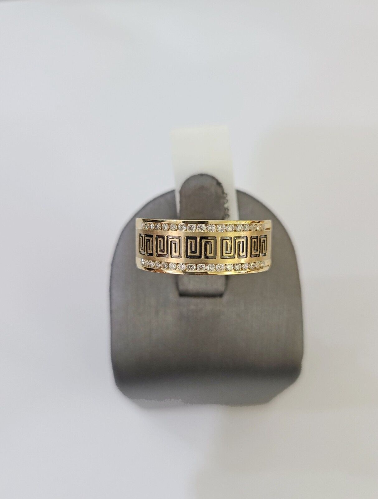 Real 14k Yellow Gold Diamond Mens Ring Band Wedding Genuine Natural Genuine - GoldenlinQ